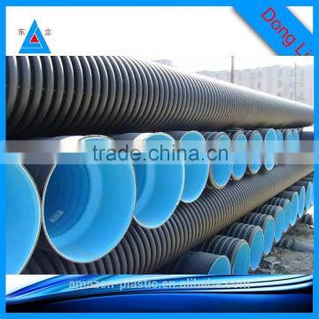 SN4 SN8 plastic drainage pipe double wall HDPE corrugated sewer system