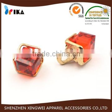 small size red diamond decorative button for clothing