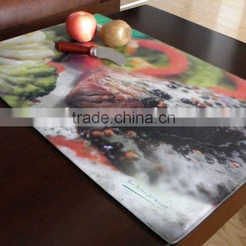 large size with pattern tempered glass pastry board