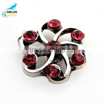 NEW Snaps Rhinestone Flowers Antique Ginger Snap Jewelry 18mm Snap Button Fit Charm Bracelet