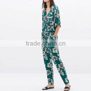 New Arrival ! Flower Printed Jumpsuit ! Long Pants ! Street Style Clothes