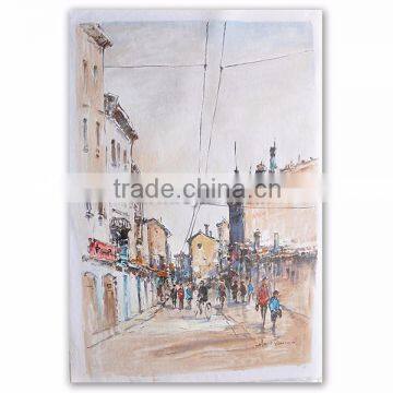 ROYIART streetscape oil painting on canvas very good price #0102