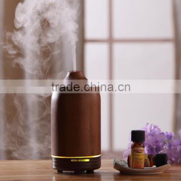 WOOD AROMISTER Aroma Oil Diffuser,Ultrasonic Aroma Nebulizer w/Natural Acacia or Rubble Wood Housing in Dark or Light Color