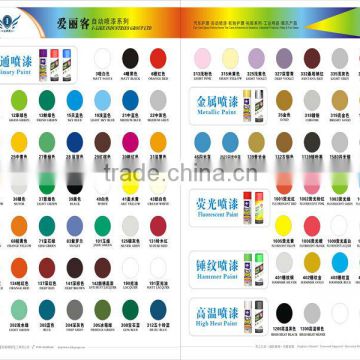 Aeroso Spray Paint Color Chart 400ml more than 100 colors
