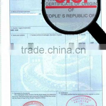 Shipping from foshan to Egypt Certificate of Origin