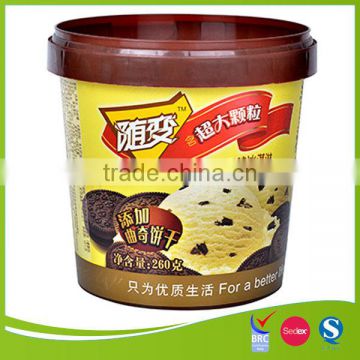 OEM custom PP plastic cup and lid for ice cream