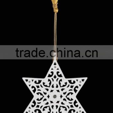 Hot Sale Porcelain Christmas Star Hanging Ornament Stand with Porcelain Ball Pendant WS331-SS10098B