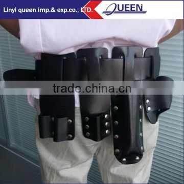 Construction tool belt with four tool pouches set