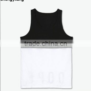 High quality cotton tank top Stitching fashionvest, wholesale custom tank top in guangzhou