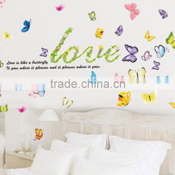 Flower Butterflies Home Decor Wall Stickers Vinyl Art Wallpaper and Removable