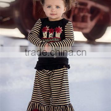 charming gilrs stripe ruffle wholesale cotton baby clothing