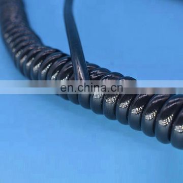 spring spiral cable/spring wire cable Low Voltage Flexible Retractable Spiral Spring Coiled Cable