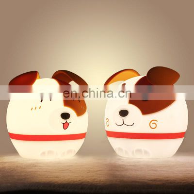 new design hatch baby rest night light led soft silicone dog night lights for kids  room deco