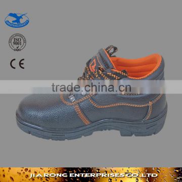 Low factory price PU Injection Split Embossed Leather Safety Shoes SS007-1