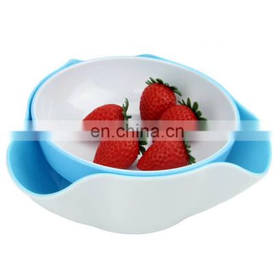 Plastic Serving Shell Storage Double Dish Nuts Bowl for Pistachios,, Cherries, Nuts, Fruits, Candies, Snacks