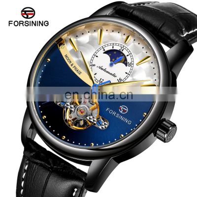 Forsining 339 Moon Phase  Man Watches Chronograph Luxury Tourbillon Automatic Mechanical Watched Luxury