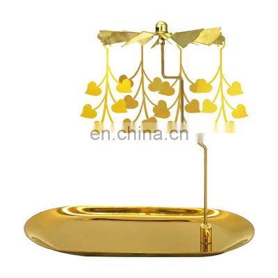 Spin windmill candle holder European romantic candlestick ornaments Rotary Light Holders Christmas Table Decoration