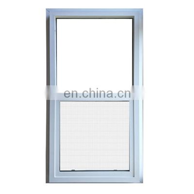 Hot sale upvc window hardware vertical sliding window with double pane glass Railings designs vertical sliding window