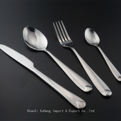 High Quality Stainless Steel Cutlery Set Silver Knife Fork Dessert Spoon Flatware Set