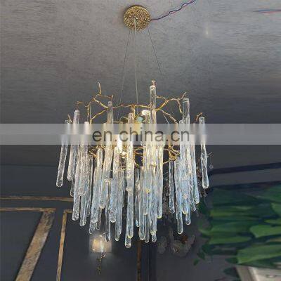 Luxury Crystal Chandelier Tree Branch Dining Room Raindrop Pendant Light