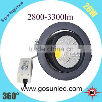 led chinese top quality 26w gimbal downlight ip44 rating