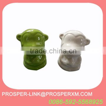 Ceramic salt and pepper shaker monkey shape