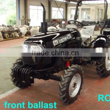 4x4 35HP mini tractor with front loader and backhoe,4cylinders,8F+2R shift,Cabin,heater,fan,fork,blade