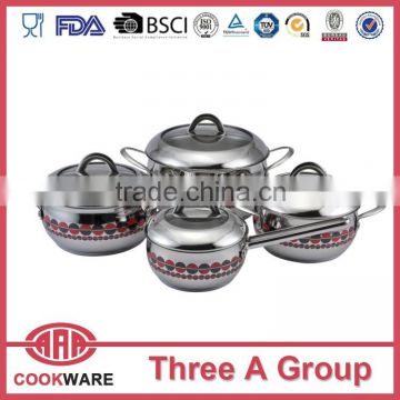 [BSCI Member] 8pcs Decal Dots Colorful Cookware Set