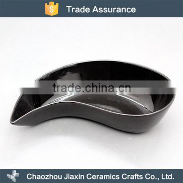 Wholesale fine porcelain material black modern unique snack bowl