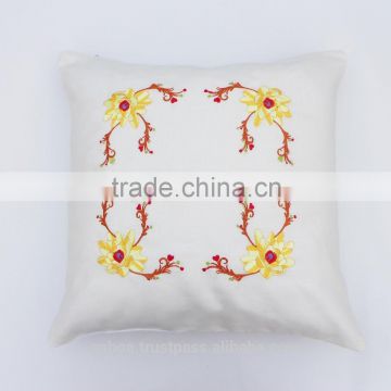 Latest design flower pillow cover, handmade embroidery cushion cover