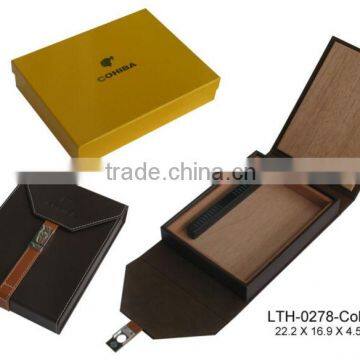 cohiba custom leather cigar packing box wholesale cigar gift set mini cigar case