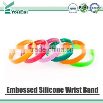 Embossed Silicone Rubber Wrist Bands