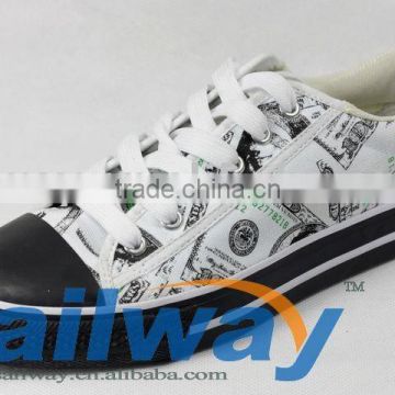 New Low Top Canvas Sneakers Men Shoes All Sizes Money Logo