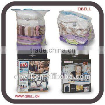 PE Travel Compresion Vacuum Storage Bag roll-up,saving 75% space