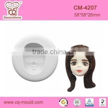 CQ New pattern 3D Baby girl head fondant cake decoration silicone mold DIY craft silicone cake molds