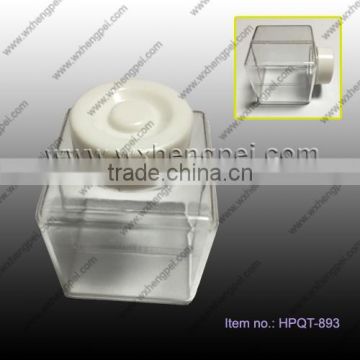 Cleverish portable cute transparent white cap plastic storage jewelry wedding jar kit