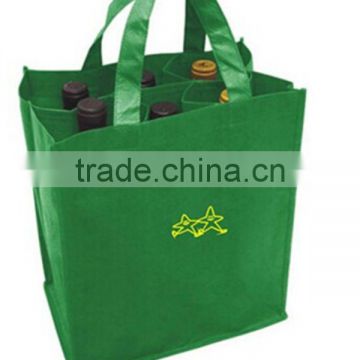 #14052610 reusable 6 bottle bag felt wine bag with printed
