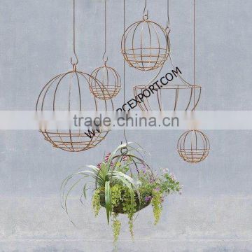 iron copper plated hanging planters