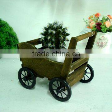 Mini wooden cart for flowers and plants