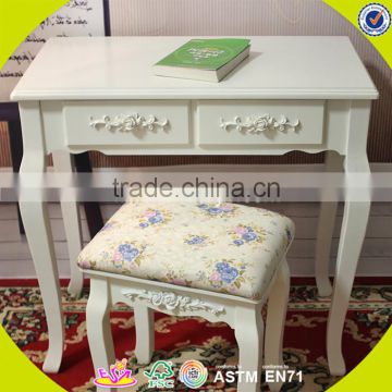 2017 New design high quality wooden bedroom table and chair set, new design wooden bedroom table and chair set W08G189