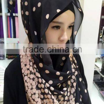 2016 Beautiful High twist Chiffon muslim wrap islamic long scarf 180*70cm