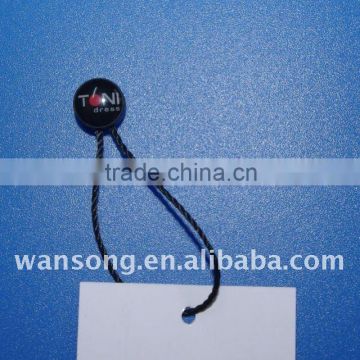 Custom logo design hang tag plastic string seal for garment