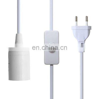 CE Approval E27 Lighting Cord Set EU Plug with Switch