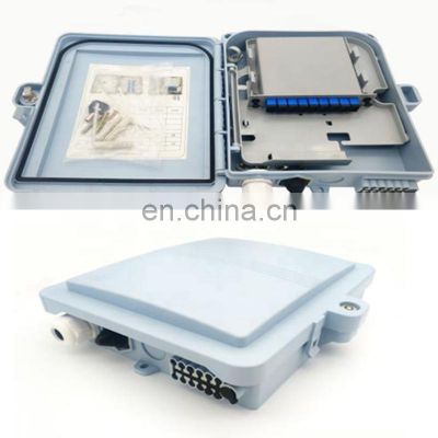 FTTH products with accessories 8 Core Fiber Terminal Box Gray 8Fiber Distribution Box