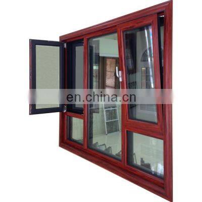 Customised aluminum frames thermal break casement windows with mosquito net design for house