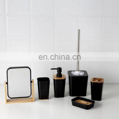 Black And White Solid  Ceramic Bathroom Accessories Sets