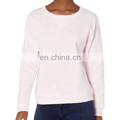 Hot Design OEM Custom Made women Cotton Polyester Plain Sweatshirt With Long