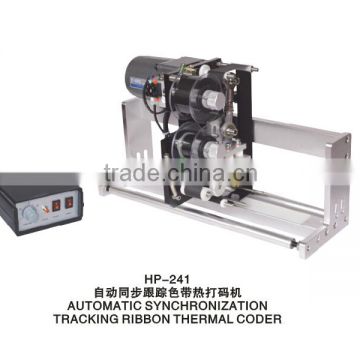 Automatic synchroniza tion tacking ribbon thermal coder machine