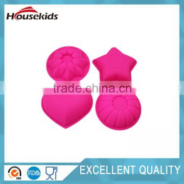 New design 4 shape combined silicone cake mould
