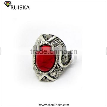 Caroline New Design Vintage Red Turquoise Stone Ring